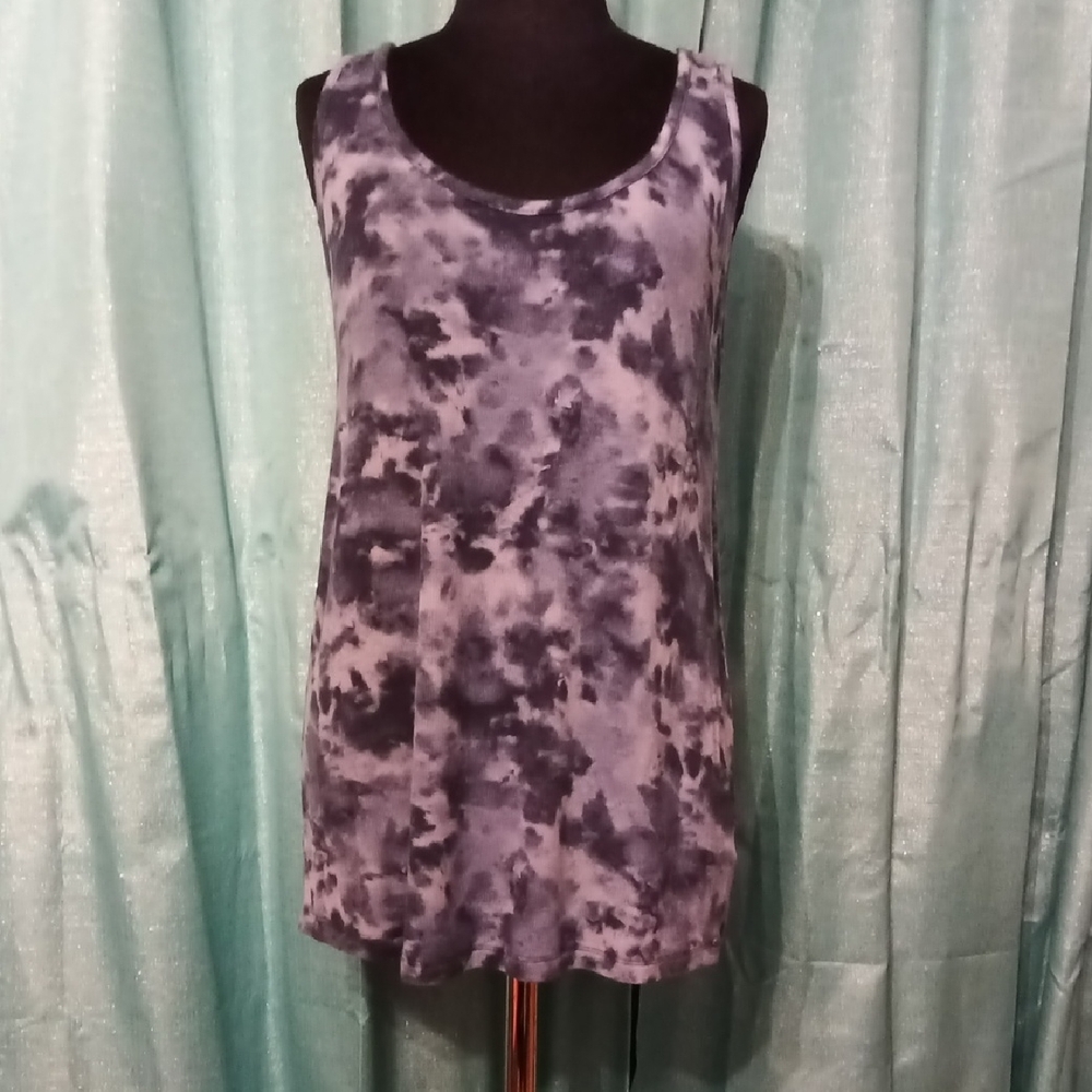Terra & Sky Black and Gray Tie-Dye Tank Top